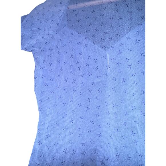 Vintage Y2K Tommy Jean Sheer Embroidered Baby Tee Top Small Floral Cottage Fairy - Picture 5 of 7